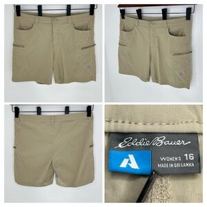 Eddie‎ Bauer First Ascent Guide Pro Shorts Womens 16 Tan Outdoor Hiking 36x6.5